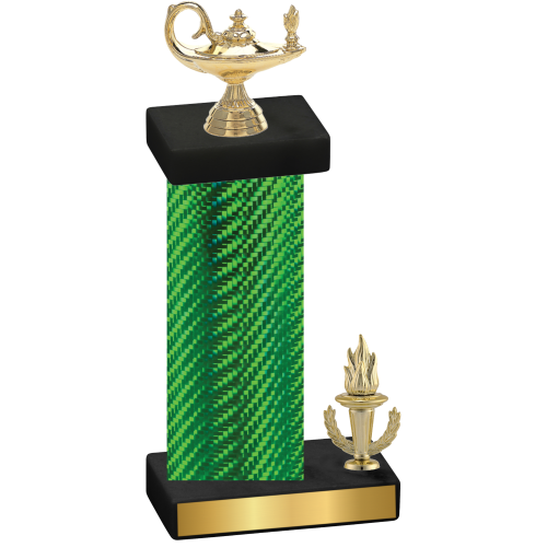 Accented Single Green Carbon Fiber Victory Academics Trophy