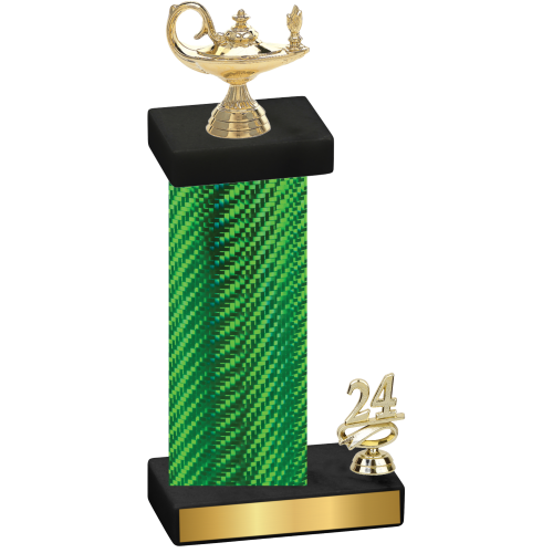 Accented Single Green Carbon Fiber Year Academics Trophy