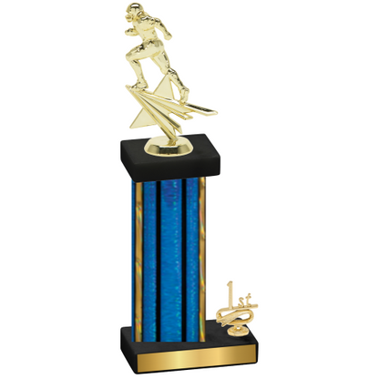 Accented Single Blue Glacier First Place Football Trophy