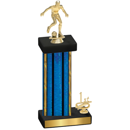 Accented Single Blue Glacier First Place Soccer Trophy