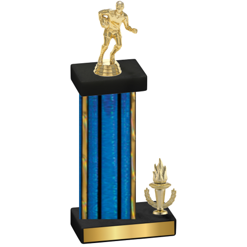 Accented Single Blue Glacier Victory Rugby Trophy