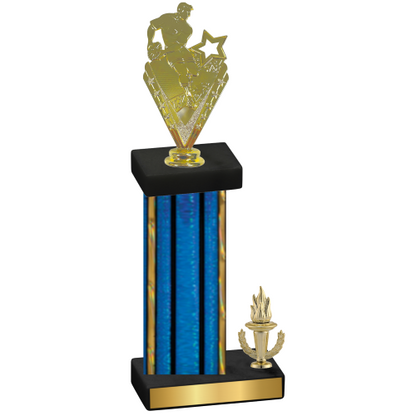 Accented Single Blue Glacier Victory Rugby Trophy