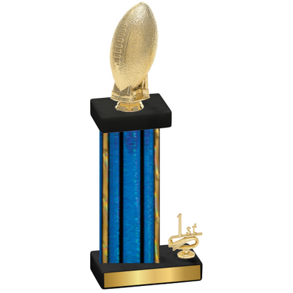 Accented Single Blue Glacier First Place Football Trophy