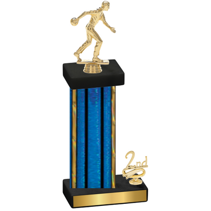 Accented Single Blue Glacier Second Place Bowling Trophy