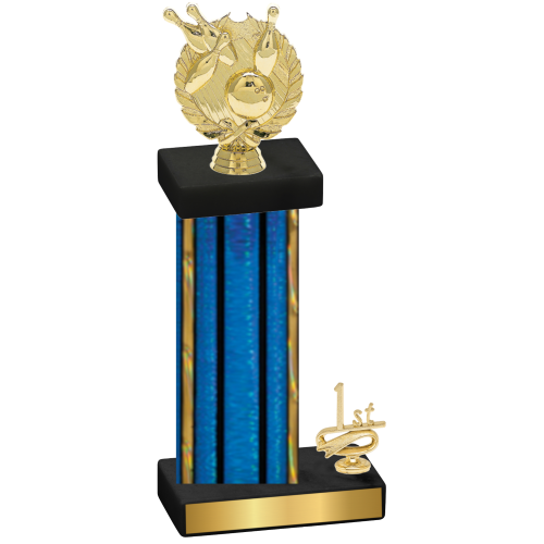 Accented Single Blue Glacier First Place Bowling Trophy