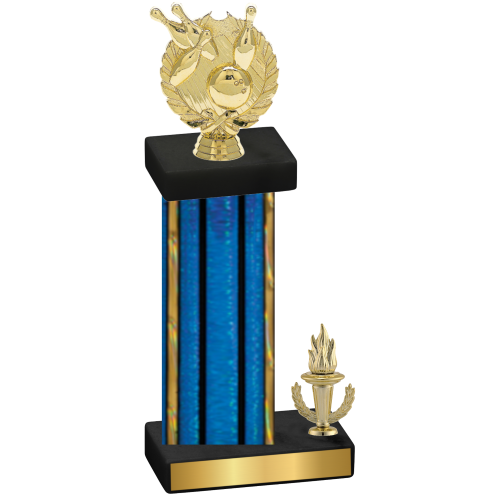 Accented Single Blue Glacier Victory Bowling Trophy