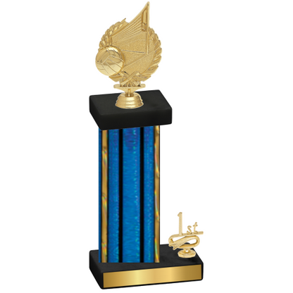 Accented Single Blue Glacier First Place Volleyball Trophy