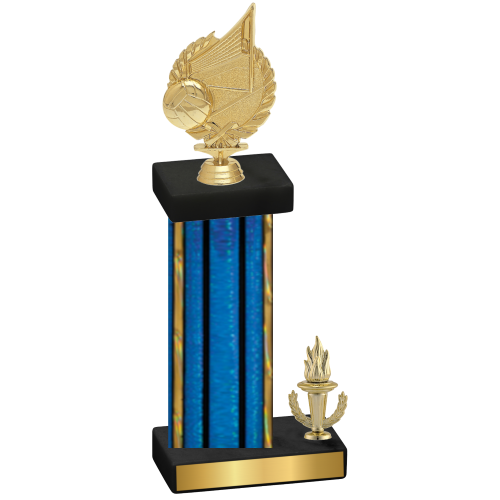 Accented Single Blue Glacier Victory Volleyball Trophy