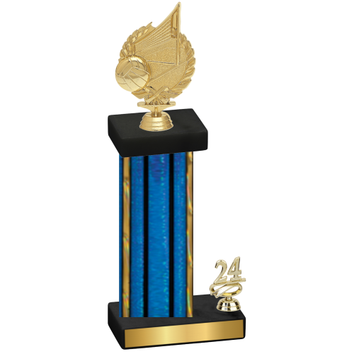 Accented Single Blue Glacier Year Volleyball Trophy