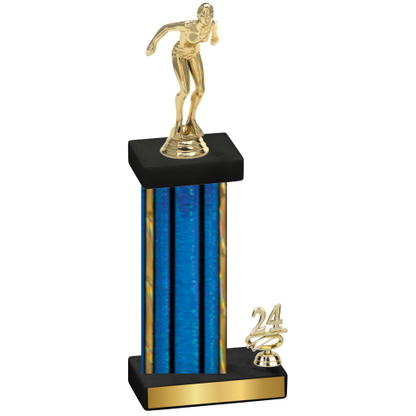 Accented Single Blue Glacier Year Tennis Trophy