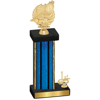 Accented Single Blue Glacier First Place Swimming Trophy