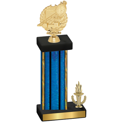 Accented Single Blue Glacier Victory Swimming Trophy