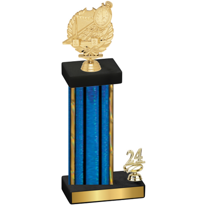 Accented Single Blue Glacier Year Swimming Trophy