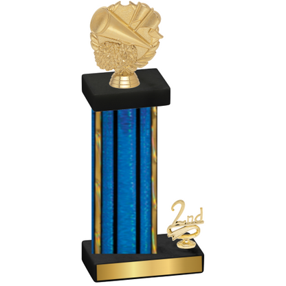 Accented Single Blue Glacier Second Place Cheerleading Trophy