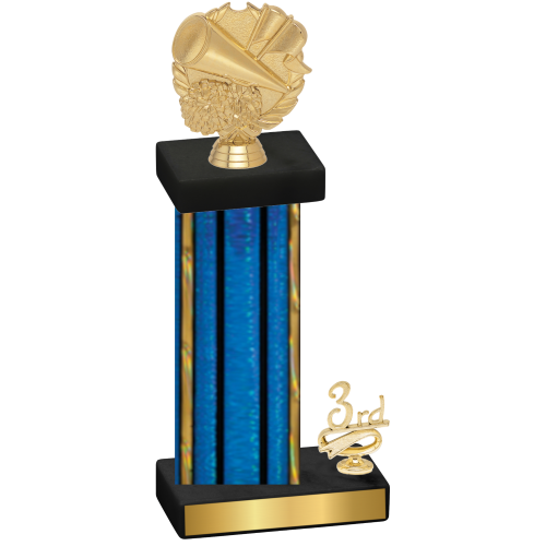 Accented Single Blue Glacier Third Place Cheerleading Trophy