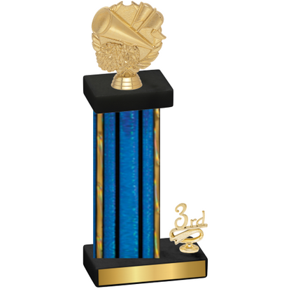 Accented Single Blue Glacier Third Place Cheerleading Trophy