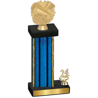 Accented Single Blue Glacier Year Cheerleading Trophy