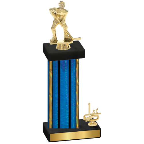 Accented Single Blue Glacier First Place Hockey Trophy