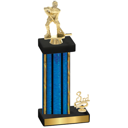 Accented Single Blue Glacier Third Place Hockey Trophy
