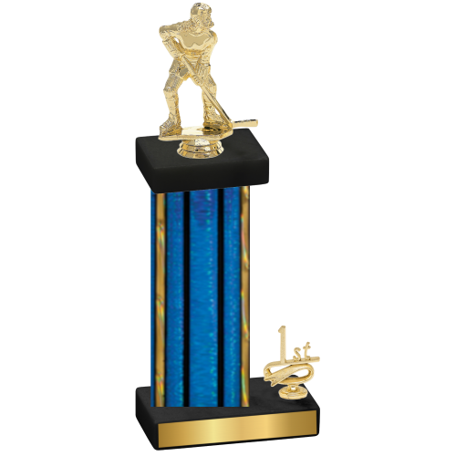 Accented Single Blue Glacier First Place Hockey Trophy