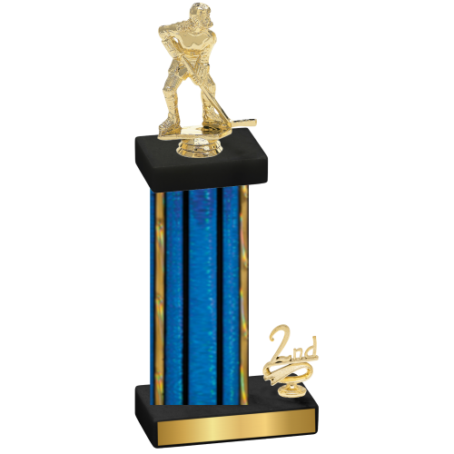 Accented Single Blue Glacier Second Place Hockey Trophy