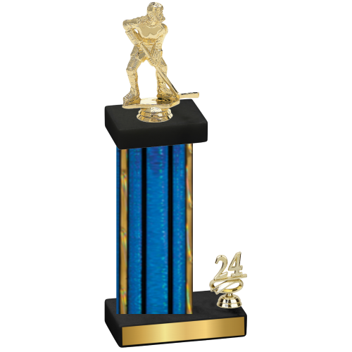 Accented Single Blue Glacier Year Hockey Trophy