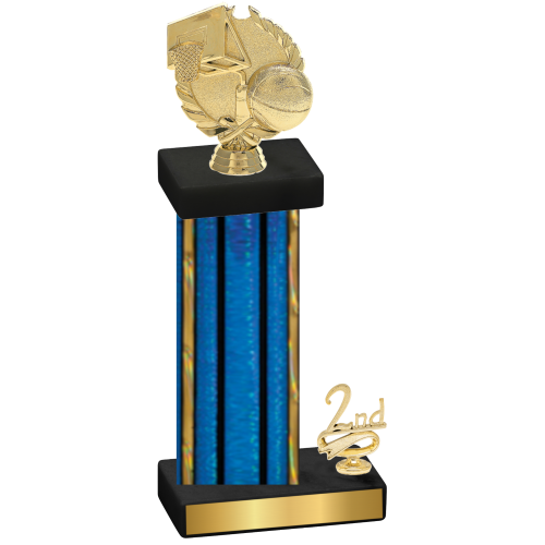 Accented Single Blue Glacier Second Place Basketball Trophy