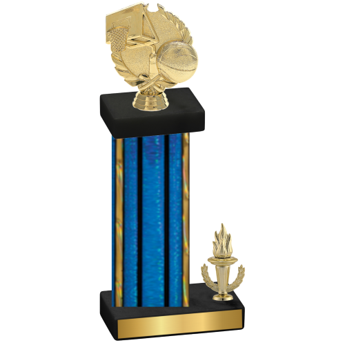 Accented Single Blue Glacier Victory Basketball Trophy