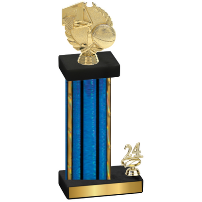 Accented Single Blue Glacier Year Basketball Trophy