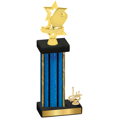 Accented Single Blue Glacier First Place Pickleball Trophy