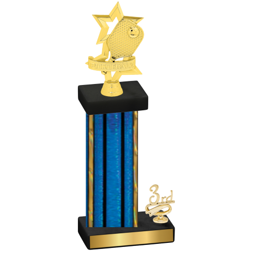 Accented Single Blue Glacier Third Place Pickleball Trophy