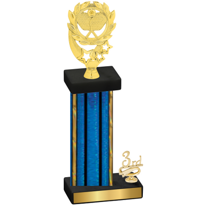 Accented Single Blue Glacier Third Place Pickleball Trophy