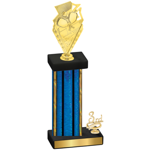 Accented Single Blue Glacier Third Place Pickleball Trophy