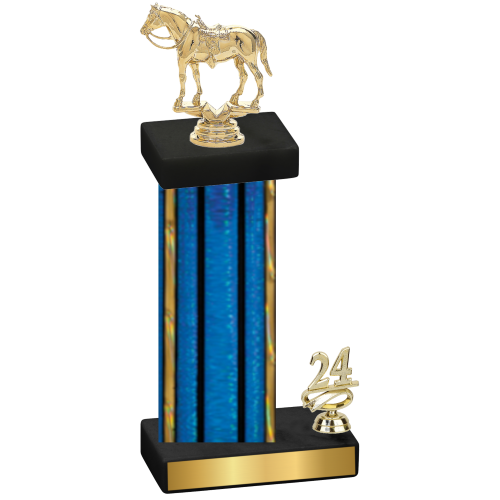 Accented Single Blue Glacier Year Horses Trophy