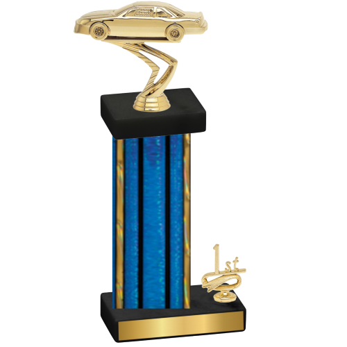 Accented Single Blue Glacier First Place Cars Trophy