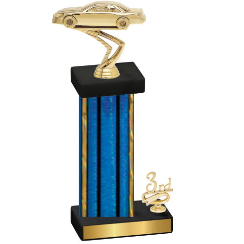 Accented Single Blue Glacier Third Place Cars Trophy