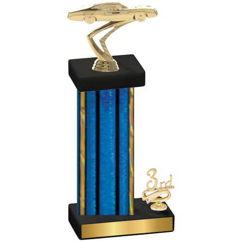 Accented Single Blue Glacier Third Place Cars Trophy