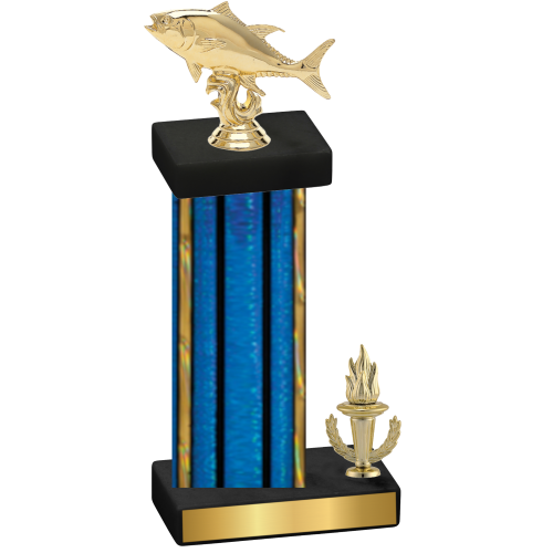 Accented Single Blue Glacier Victory Fishing Trophy