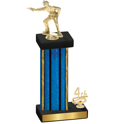 Accented Single Blue Glacier Fourth Place Shooter Trophy