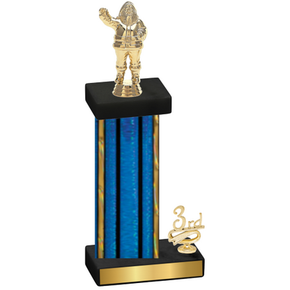 Accented Single Blue Glacier Third Place Holiday Trophy