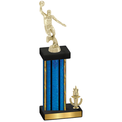 Accented Single Blue Glacier Victory Basketball Trophy