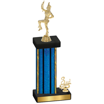 Accented Single Blue Glacier Third Place Majorette Trophy
