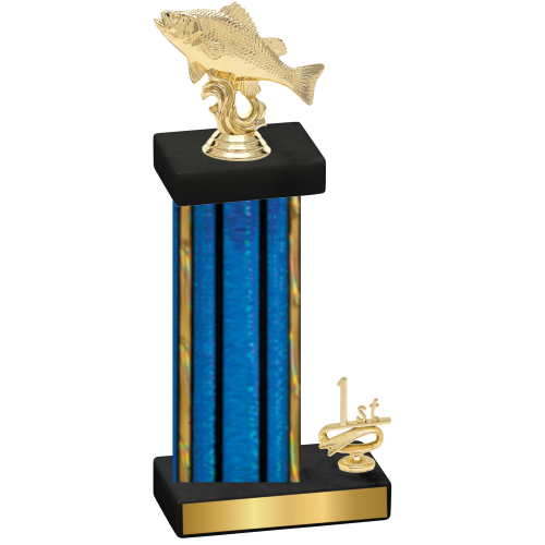 Accented Single Blue Glacier First Place Fishing Trophy