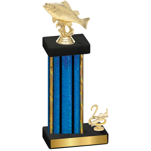 Accented Single Blue Glacier Second Place Fishing Trophy