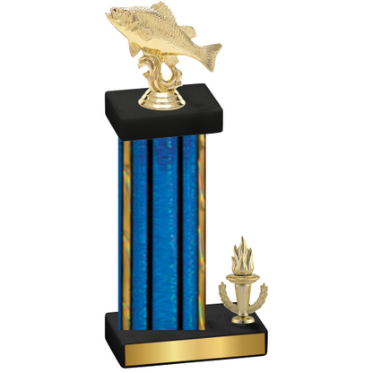 Accented Single Blue Glacier Victory Fishing Trophy