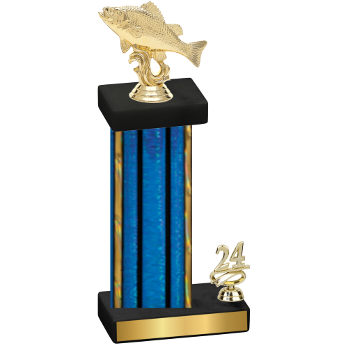 Accented Single Blue Glacier Year Fishing Trophy