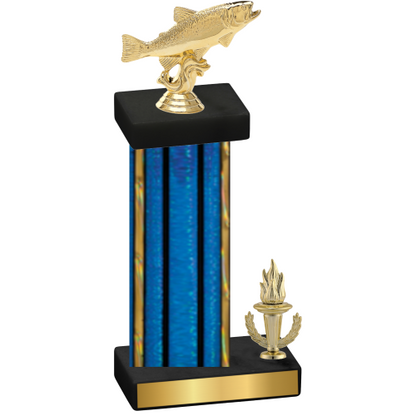 Accented Single Blue Glacier Victory Fishing Trophy