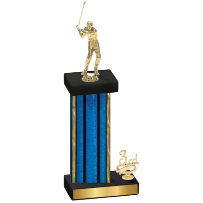 Accented Single Blue Glacier Third Place Golf Trophy