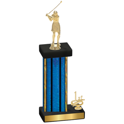 Accented Single Blue Glacier First Place Golf Trophy