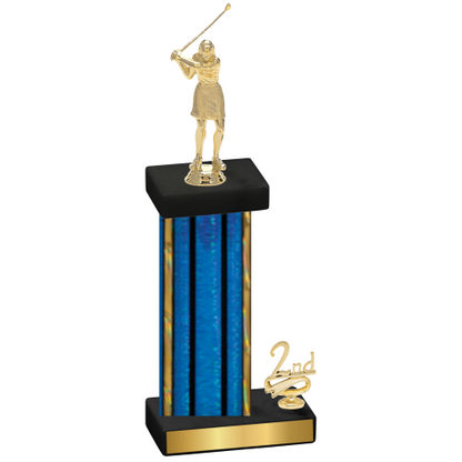 Accented Single Blue Glacier Second Place Golf Trophy